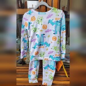 Disney Kids Monster Pajama Set - White and Blue